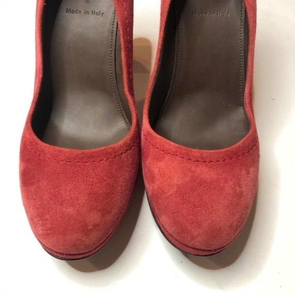 J. CREW Matte Muted Red Suede Leather Platform Heel Round Toe 8 Career Cocktail - Picture 3 of 8